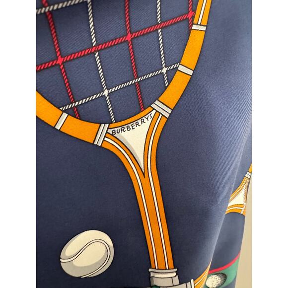 Burberrys Tennis and Golf Silk Twill Scarf 34"x34" - Picture 2 of 3
